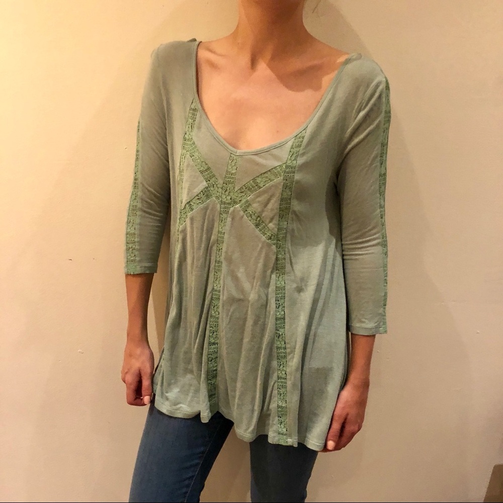Turquoise 3/4 Sleeve Top